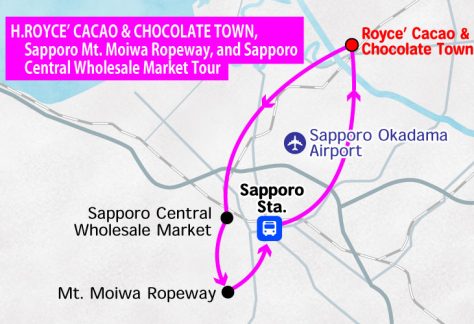 ROYCE’ CACAO & CHOCOLATE TOWN, Sapporo Mt. Moiwa Ropeway, and Sapporo Central Wholesale Market Tour