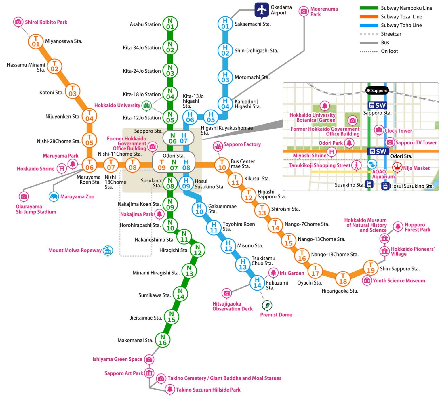 Sapporo Subway Route Map