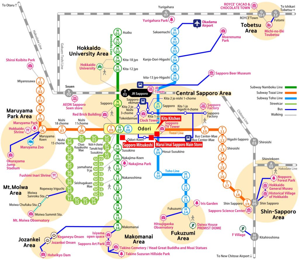 How do I get to Sapporo’s tourist spots?